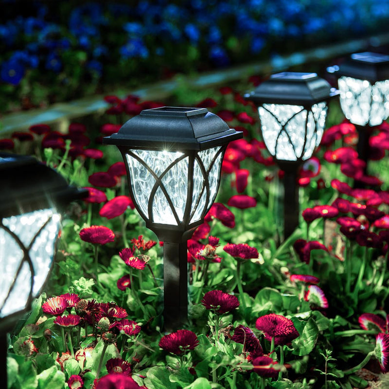 GIGALUMI Solar Lights Outdoor Waterproof, 8 Pack LED Solar Garden Lights, Outdoor Decorations, Garden Decor for Yard, Patio, Landscape, Planter, Walkway (Cold White) 8pack Cold White