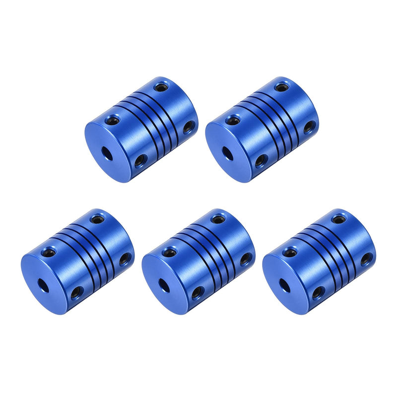 uxcell 5Pcs 4mm to 6mm Aluminum Alloy Shaft Coupling L25xD18 Flexible Coupler with Screws Beam for 3D Printer CNC Machine DIY Encoders and Motors Shaft,Blue 5