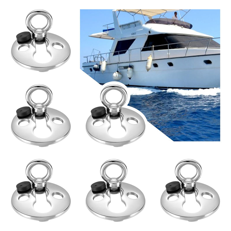 6 Pairs Fender Lock, Boat Fender Lock 316 Stainless Steel Boat Clips Boat Holder Quick Release Fenders Hanger for Pontoon Boat, 3/8" Eye x 1-1/2" OD Flange