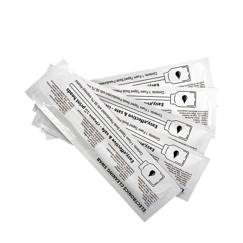 6" Rectangular Foam Tipped Self-saturating Cleaning Swabs, New Alcohol Pad, Repair Kit for Removing Excess Dust/Engine Oil/Ink, Box of 50 pcs