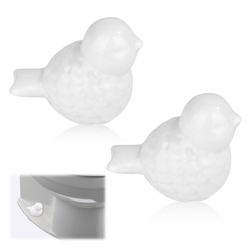2pcs Ceramic Toilet Bolt Covers, Ceramic Cute Bird Covers Toilet Bolts Toilet Bolt Caps Easy installation Set for Bathroom Decor