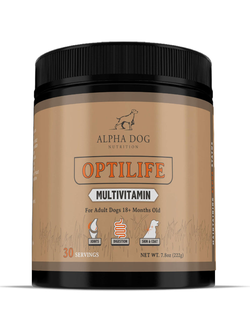 OptiLife Dog Multivitamin Powder - Adult Dog Multivitamin with Probiotics, Allergy Support, Joint Support, Skin & Coat Support - Dog Vitamins and Supplements - Multivitamin for Dogs (30 Servings) 30 Servings - PawsPlanet Australia