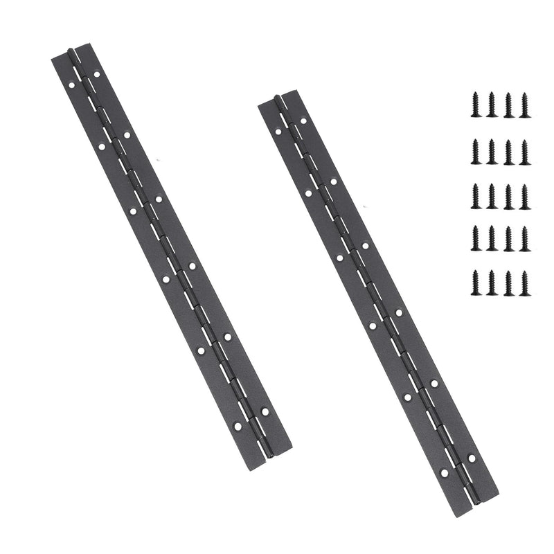 2Pack Heavy Duty Piano Hinge,12-Inch Black Continuous & Piano Hinges,0.05" Thickness,1.2" Open Width, Ideal for Folding Cabinet Doors, Black Stainless Furniture Hinges Includes 24pcs Screws