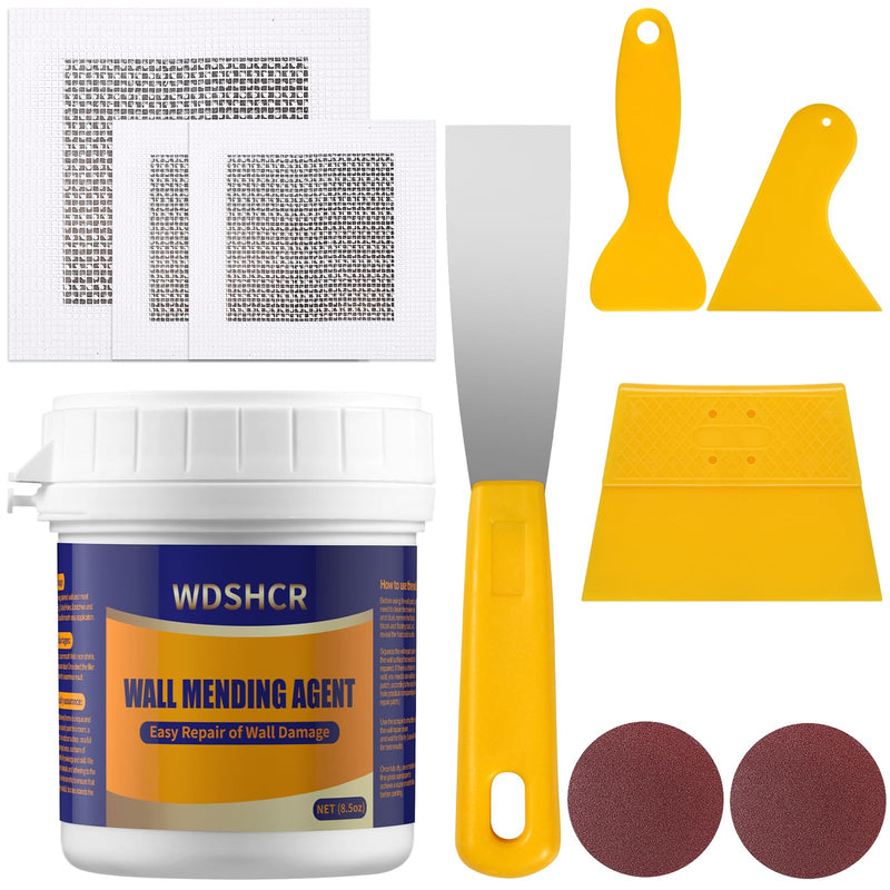 Drywall Repair Kit Drywall Hole Repair Patch Kits Wall Spackle Repair Paste with 8.5OZ White Wall Repair Putty with Scraper, Wall Surface Hole Fill Quick and Easy Solution (1Pack) 1Pack