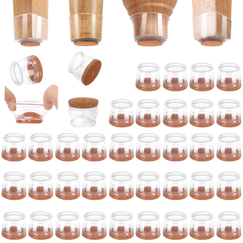 36Pack Silicone Chair Leg Floor Protectors, Chair Leg Protectors for Hardwood Floors, Thicken Rubber Chair Feet Caps Covers Pads, Protect Furniture Wood Floors from Scratching and Reduce Noise Clear-36Pcs Universal L(1.3"-2")