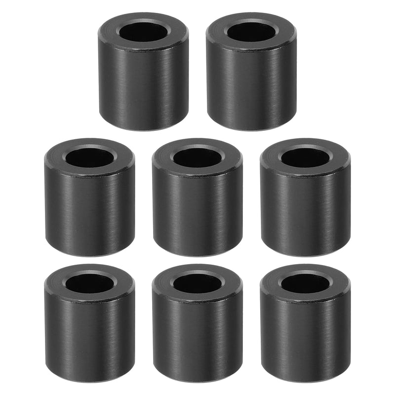 PATIKIL M10 Aluminum Spacer, 8 Pcs Metal Spacers Aluminum 10.5mm ID x 20mm OD x 20mm L Aluminum Spacer Screw Standoff Round for 2/5in or M10 Screw Bolt,Black Black