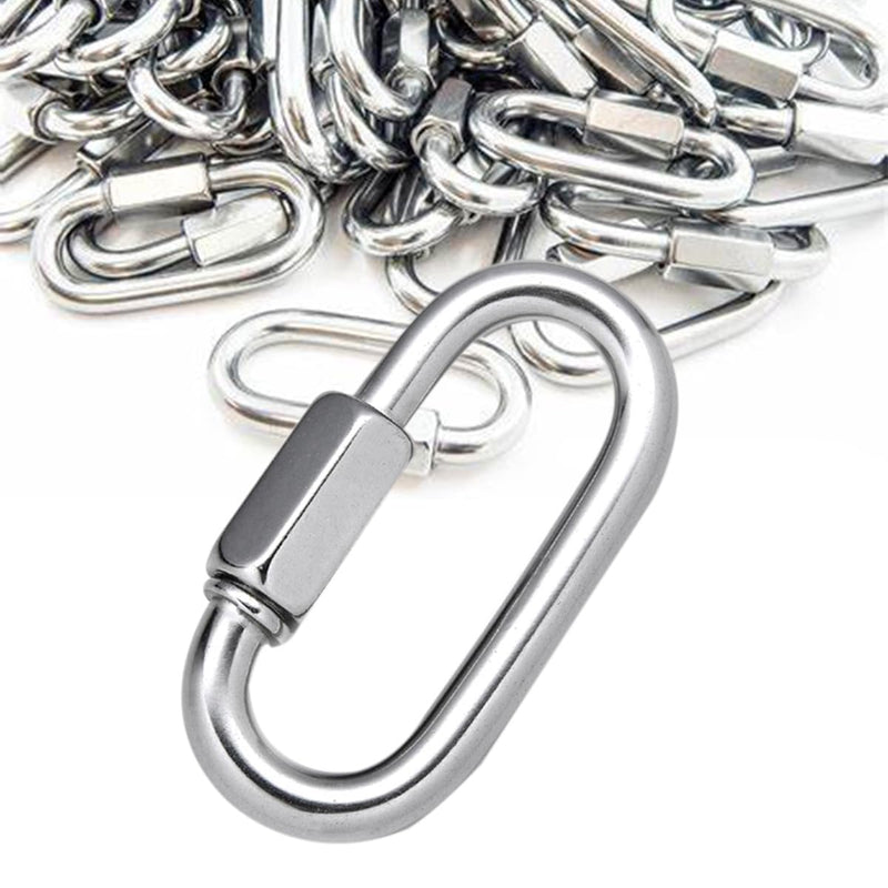 20Pcs 1/8Inch Quick Link 304 Stainless Steel,M3.5 Chain Link Oval Threaded,D Shape Repair Chain,174 Lbs Capacity,Large Dog Chain,Camping Equipment (M3.5) (m3.5) m3.5