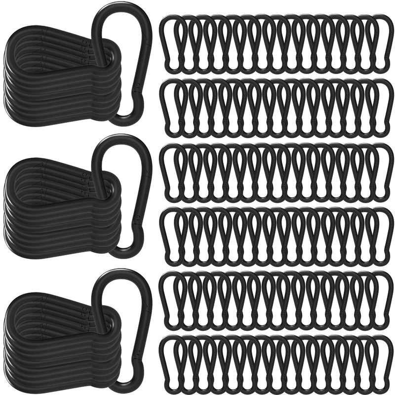 Spring Snap Hook Carabiner, M5/M8/M10 Black Heavy Duty Carabiner Clip, Quick Link Keychain Hook for Outdoor Camping, Swing Hammock, Gym M5 (1.96Inch)-120pcs