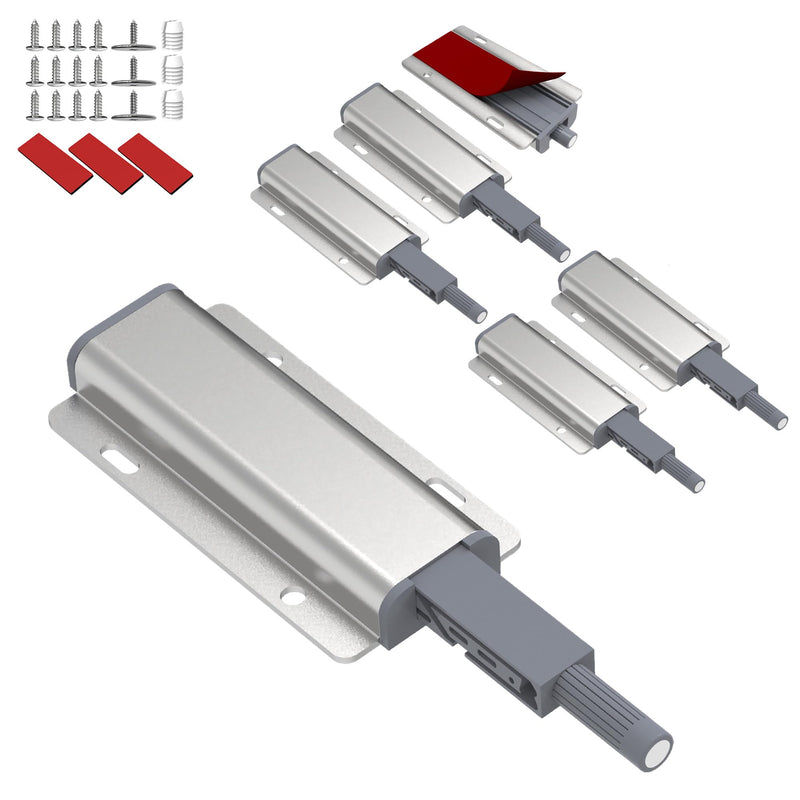 6 Pcs Cabinet Magnetic Push Latches, Push to Open Touch Latches for Cabinet Door, Heavy Duty Push Release Magnetic Latch for Kitchen Drawers Wardrobes Door Closure 6 Pcs Single Push Latch