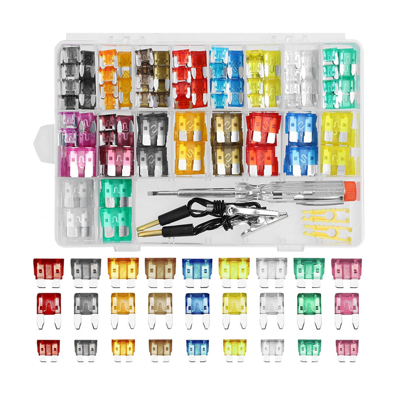 Mandark 306PCS Car Fuses Assortment Kit, Mixed Vehicle Blade Fuses - Standard & Mini & Low Profile Mini Fuse (2A 5A 7.5A 10A 15A 20A 25A 30A 35A), Replacement Fuses for RV, Truck, Auto