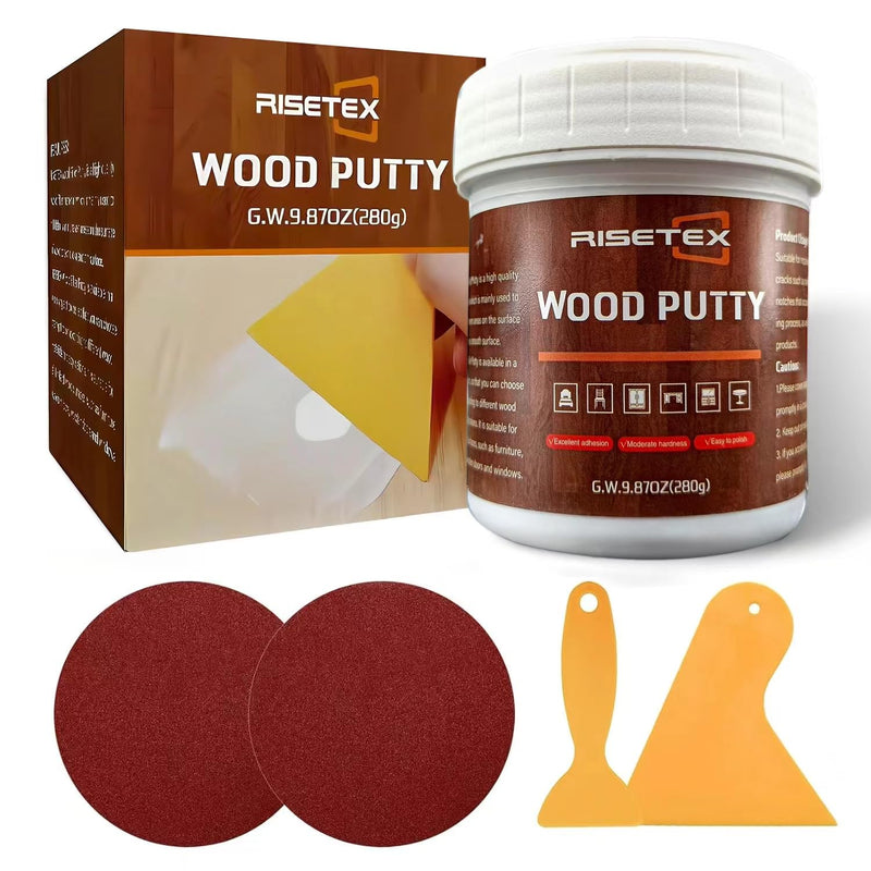 Wood Filler Putty,9.87 Ounce Wood Filler Stainable and Paintable,Natural Wood Putty,Wood Repair Kit for Quickly Repair Any Breaks,Cracks,Chips,Defects in Wooden Furniture,Easy to Use and Sand Natural