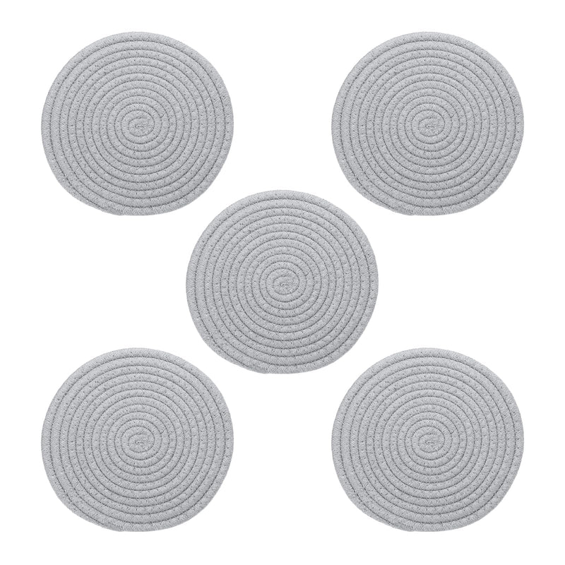 PATIKIL Trivets for Dishes 8 Inch, 5 Pack Trivets Mat for Pots and Pans Heat Resistant Hot Pads Pot Holders for Kitchen Table Counter, Light Grey