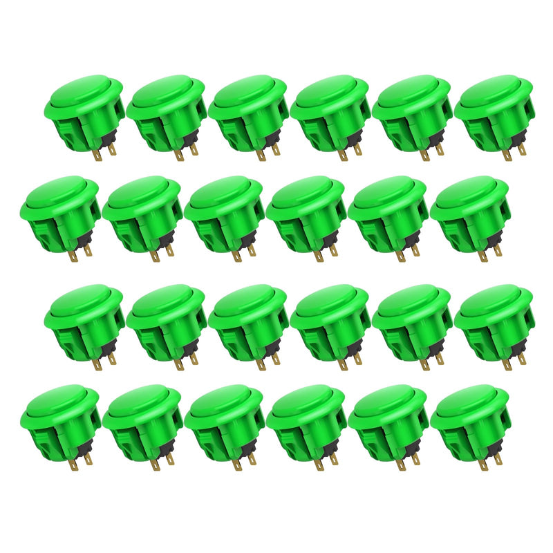 QANBA D-lite Arcade Button Original Buttons Snap-In Joystick Arcade Buttons for DIY arcade machines 30mm Push button switch(Boxed） (30mm Green（DL05) 24 Pcs) 30mm Green（DL05) 24 Pcs
