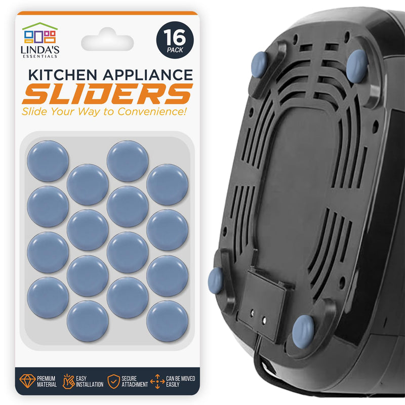 Appliance Sliders for Kitchen Appliances (16 Pack) Small Appliance Slider, Kitchen Appliance Sliders for Countertop, Self Adhesive, Easy to Move, Kitchen Adhesive Countertop Appliance Slider 16 Pack