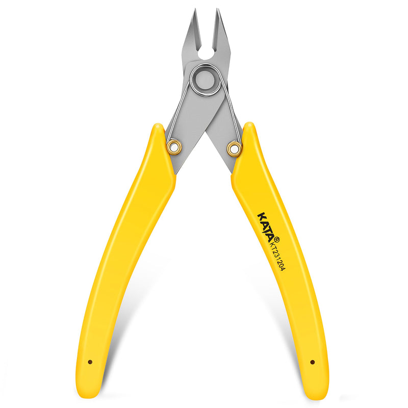 KATA 5.5 Inch Stainless Steel Wire Cutter Micro Flush Cutters, Precision Side Cutter Plier Sprue Cutting Snip for Electronics, Jewelry Making, Metal Wire Cutter, Crafting 1pack