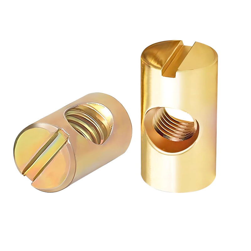 20 PCS M8 Barrel Nuts M8x15mm Furniture Barrel Nuts, Cross Dowels Slotted Nuts for Furniture Beds Crib and Chairs