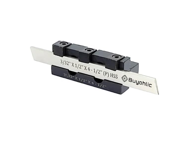 Adjustable Center Height Parting Cut Off Tool Holders for Metal Lathe Machines (Blade-3/32'' x 1/2'' x 4-1/2'' (8mm Shank)) Blade-3/32'' x 1/2'' x 4-1/2'' (8mm Shank)
