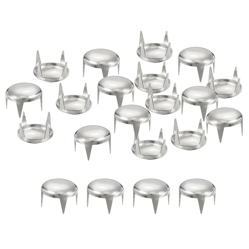 uxcell 160Pcs Silver Round Dome Rivets, 10mm Brass Spike Studs Spots Punk Rock Nailheads Claw Beads for DIY Clothes Belt Bag Shoes Bracelet Leather Craft