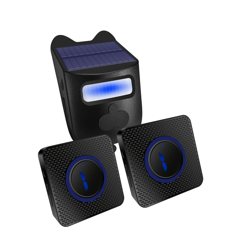 Solar Infrared Doorbell,Solar Driveway Alarm, with Solar Wireless Motion Sensor and Plug-in Alarm Receiver Doorbell (1 Solar Wireless Motion Sensor & 2 Plug-in Alarm Receiver Doorbell) 1 Solar Wireless Motion Sensor & 2 Plug-in Alarm Receiver Doorbell