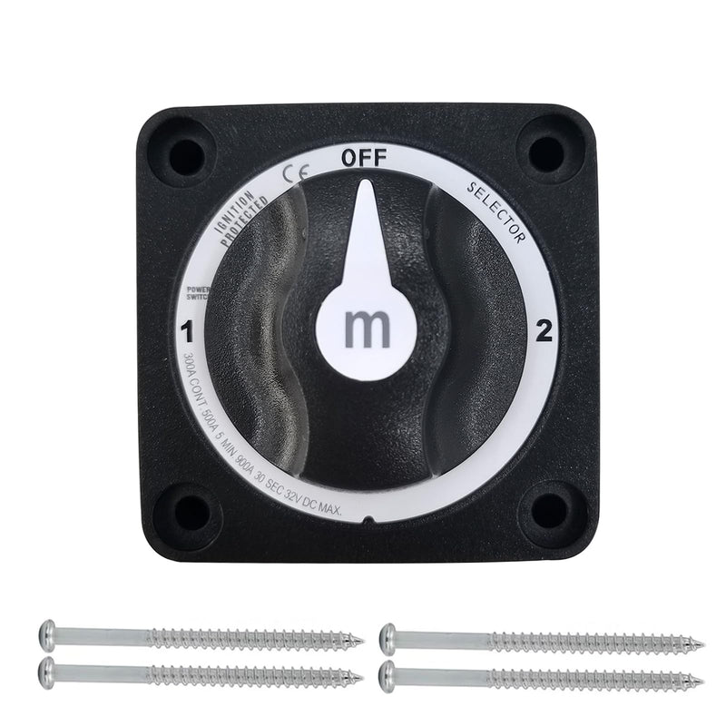 Boat Battery Disconnect Switch, Waterproof 32V On/Off Heavy Duty Switch for Car, RV, Truck, Black