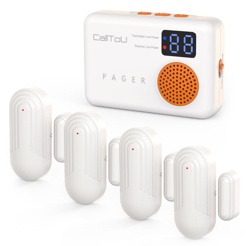 CallToU Door Sensor Chime, Potable Door Chimes for Door Opens, Wireless Door Alarm with 2 Chime Adjustable Vibration 500ft, Entry Alert Chime for Business/Home/Office (3 Sensor + 2 Receiver)