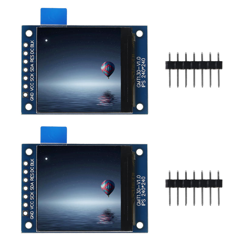 2pcs 1.3" SPI TFT LCD Display Screen Module ST7789 240x240 TFT LCD Screen Shield 3.3V 65K Full Color 51 STM32 for Arduino