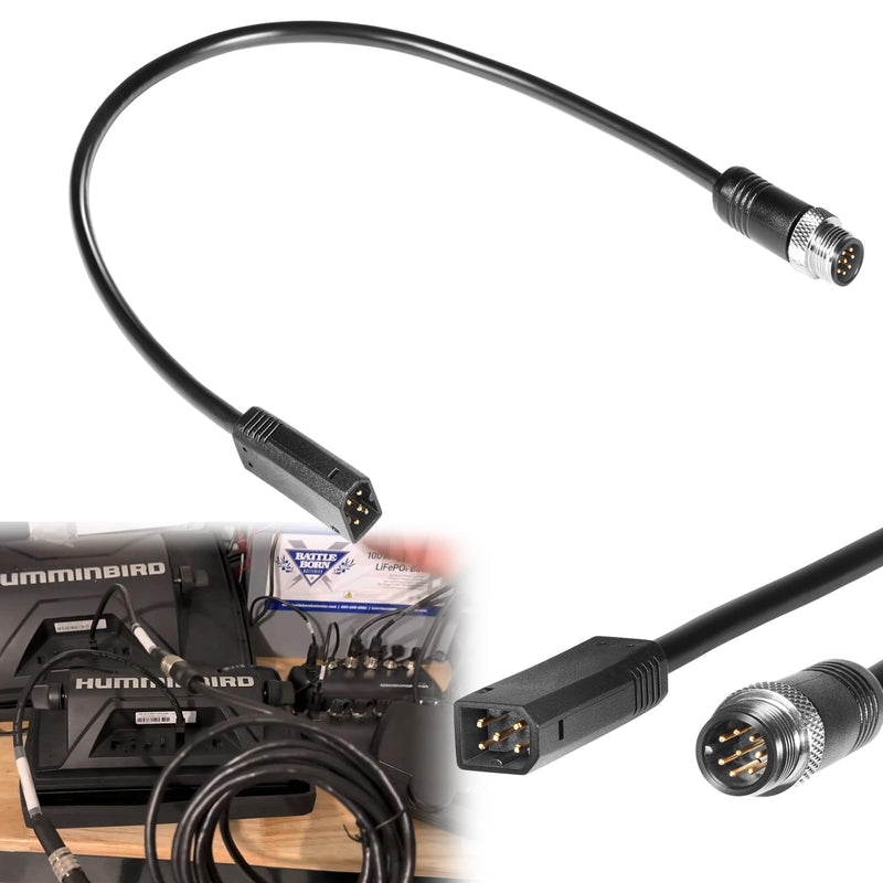 Sunluway 720074-1 AS EC QDE Ethernet Adapter Cable for Humminbird Fish Finders Helix 7, Helix 8, Helix 9, Helix 10, Helix 12, and Helix 15 Models, Length 12 inches