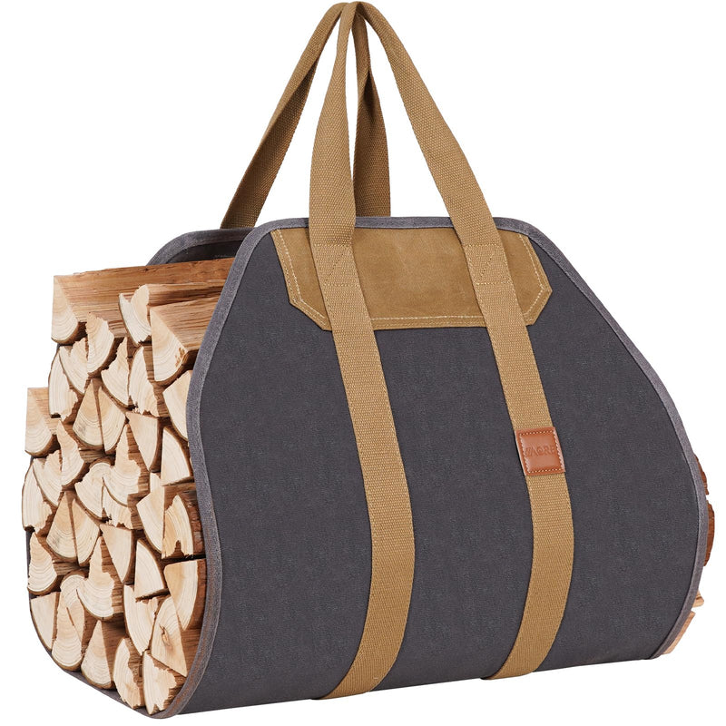 1MORE Firewood Carrier,Wood Carrier for Firewood Tote Bag, 40"X19". Grey