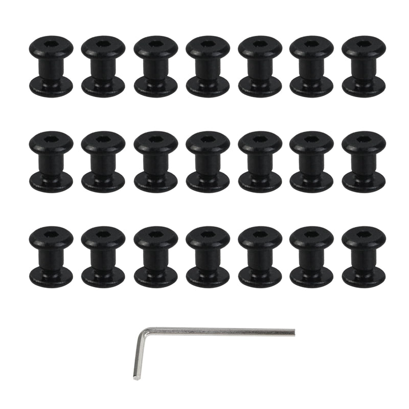 Oedema 20 Sets Black M4×4mm Binding Post Screws Countersunk Leather Rivets Stainless Steel Chicago Screws for Leather Crafting Bed Furniture, Φ5×5mm M4×4mm, Φ5×5mm