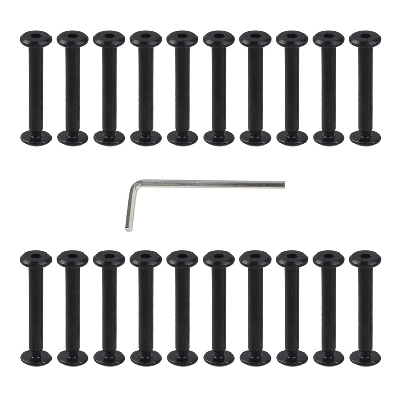 Oedema M3×4mm Binding Post Screw Black Chicago Screws Φ4×25mm Belt Screws for Leather Crafting, Photo Album, Stainless Steel M3×4mm, Φ4×25mm