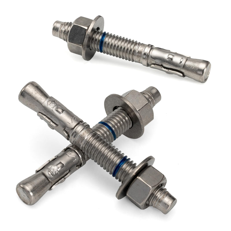 1/2" x 3-3/4" Concrete Anchors (4 Pack) 1/2 inch Wedge Anchors Bolts Stainless Steel 1/2"x3-3/4"