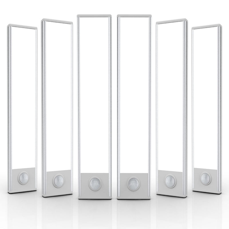 6 Pack Under Cabinet Lights Wireless, 32 LED Motion Sensor Light Indoor Rechargeable Magnetic Closet Lights Battery Operated, Under Counter Lights for Kitchen, Wardrobe, Hallway, Stairs 8inch White Light