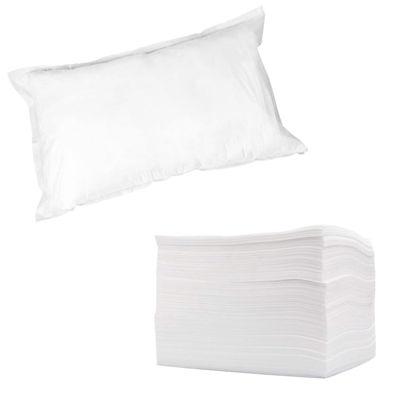 40 Pcs Disposable Pillow Case Covers for Travel Pillowcases White | for Medical, Hospital, Hotels, SPA Tattoo Lash Pillow Covers