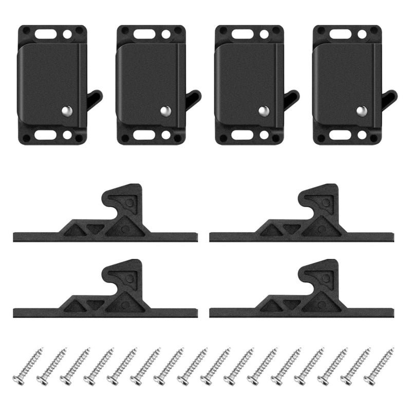 RV Drawer Latches for Camper RV Home Travel Trailer, RV Cabinet Latches Door Replacement Universal Push-to-Close Grabber Catch 10 LBS Pull Force Office Cabinet Drawer with Mounting Screws 4 Pack