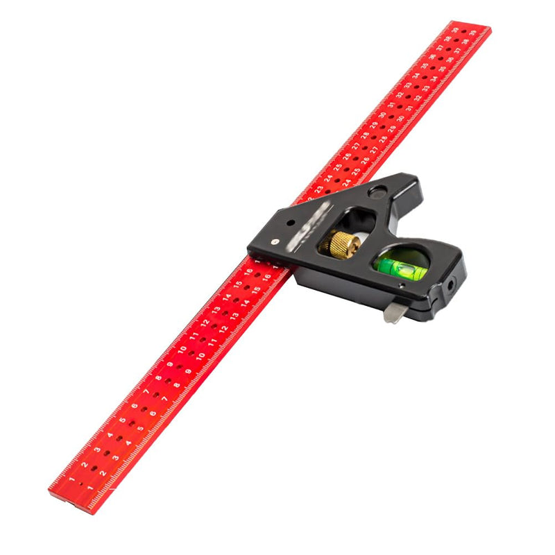 16 Inch Heavy Duty Combination Square, Aluminum Alloy 45°/90°Woodworking Square Tool, Multifunctional Rafter Combo Square Measuring Tools 40cm