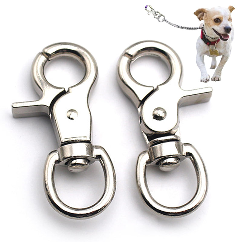 NIIIYTYB 2 Packs Trigger Snap Hooks Metal Clasp Hook Marine Grade Stainless Steel Heavy Duty Swivel Metal Clips Quick Release Lobster Clasp for Dog Leash Flag Pole Camera Straps Large Eye (2.65")