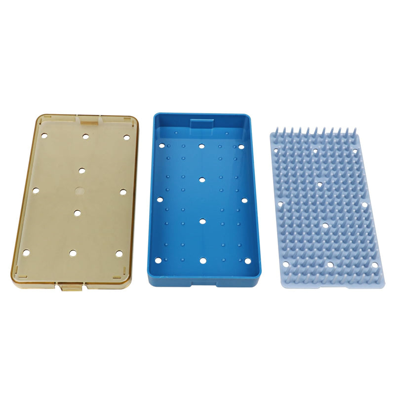 Plastic Autoclavable Instruments Storage Box S/M/L Size For Instruments Sterilization Tray Case with Silicone Mat (S SIZE) S SIZE