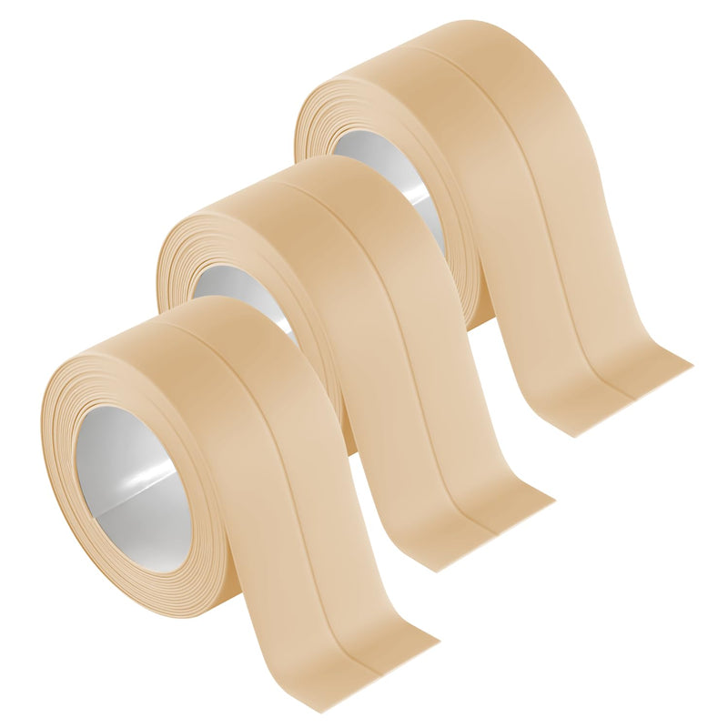 3 Rolls Caulk Tape Waterproof Sealing Self Adhesive 10.5 Feet,Caulking Sealant Strip for Bathroom Toilet Kitchen Countertop Beige Beige 3 Rolls