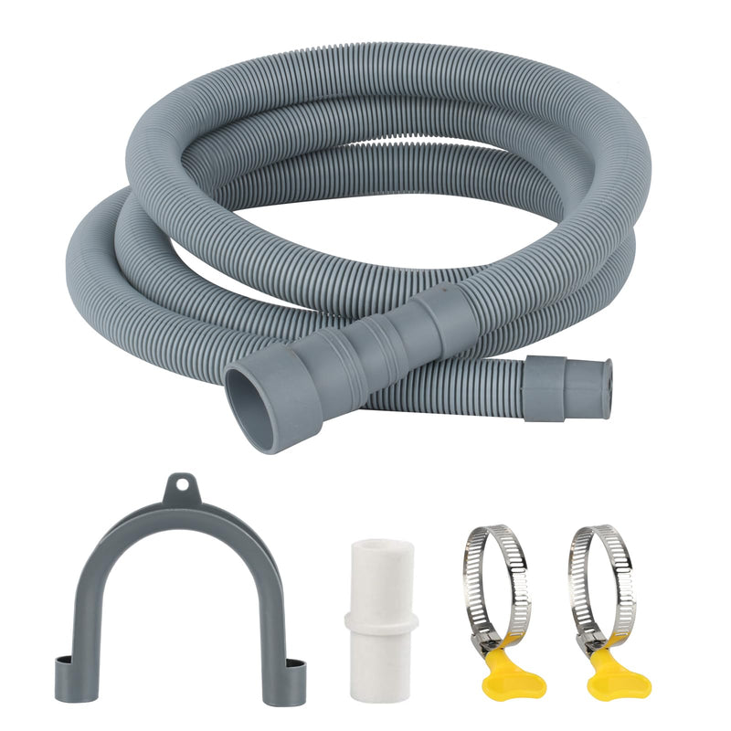 2 M/6.56 ft Washing Machine Drain Hose Extension,Universal Dishwasher Drain Hose Extension Kit,Flexible Hose for for Washer Dishwasher Dehumidifier Drain Hose, with 2 Hose Clamps,1U Hose Holder