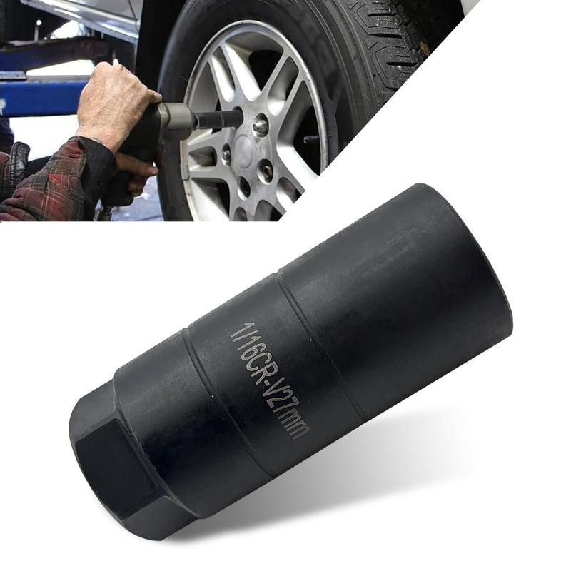 1 PC Car Oil Pressure Sensor Switch Sleeve, 3/8" Driver 45# Steel Anti-slip Hexagonal Design Oil Pressure Sending Socket, Universal Automotive Anti-theft Key Sleeve Accessorie (Black) 1 PC Black