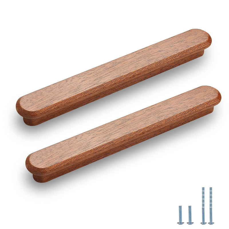 Red Wood-7.56 in 4 pcs Wood Drawer Knobs Pulls Handles Kitchen Cabinets Furniture Dresser Wardrobe Cupboard Drawer Knobs Pulls Handle Red wood-7.56
