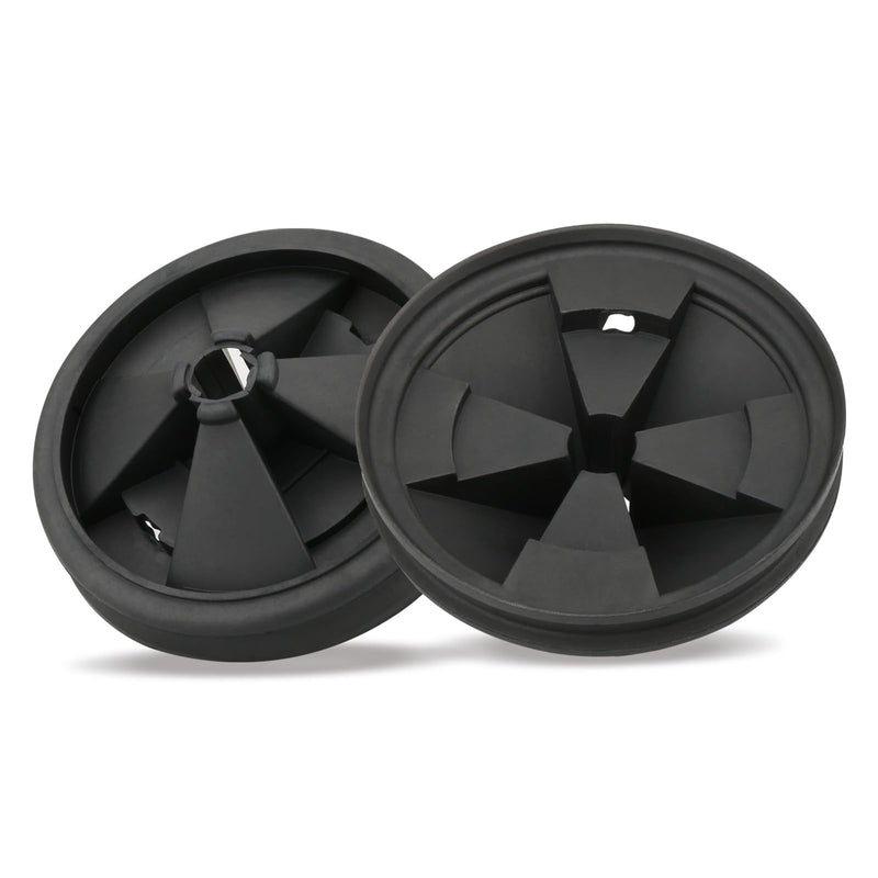 2Pcs 3 3/8" Garbage Disposal Splash Guard, Quiet garbage disposal rubber drain insert, Sink Splash Guard QCB-AM Replacement for InSinErator Evolution Series, Removable Garbage Disposal Parts Black 3 3/8" 2Pack