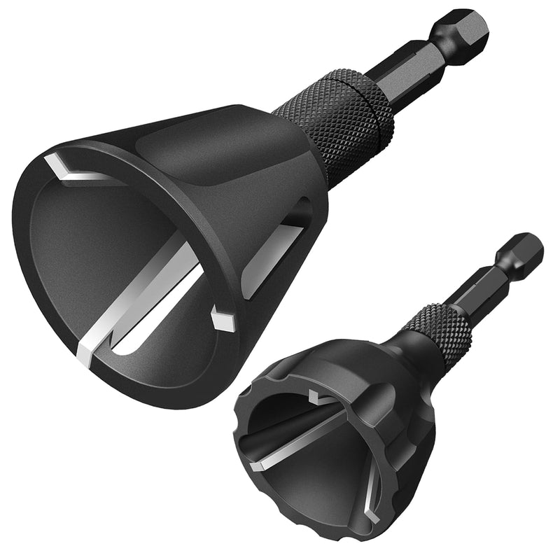 High Strength & Hardness Deburring External Chamfer Tool, with YG8 Carbide Blade, Bolt Thread Repair Tool, Deburring Drill Bit for Repairing Damaged Bolts (3-20mm/1pc+5-25mm/1pc) 3-20mm/1pc+5-25mm/1pc