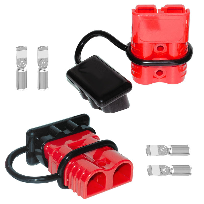 Anderson Connector 2 Pcs, 50 Amp 12-36v Batteries Quick Connect/Disconnect Plug Kit, Connectors for 6 to 12 Gauge Cables, for Car Bike ATV Winches Lifts Motors More,SB 50 Red 50A 2Pcs - NewNest Australia