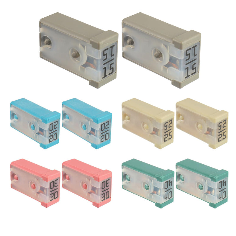 15A 20A 25A 30A 40A 32V Mini Automotive MCASE Shaped Cartridge Fuse Kit(Pack of 10pcs,MixA) 15A 20A 25A 30A 40A