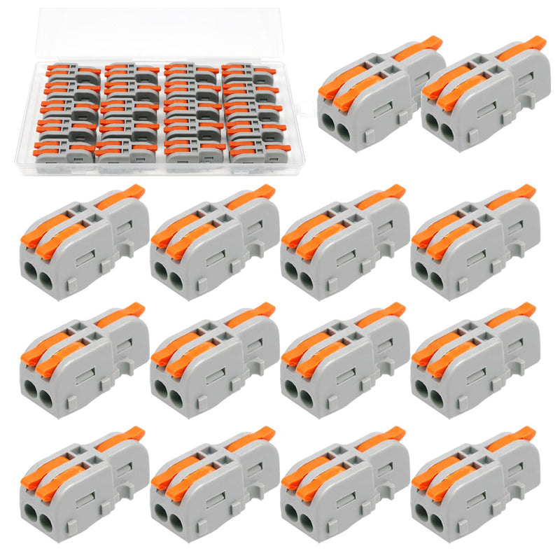 20PCS Mini Electrical Wire Connectors Lever Wire Connector Compact Splicing Butt Terminal Block Connectors (1 in 2 Out, Nylon) WW005-12 20PCS 1 in 2 Out