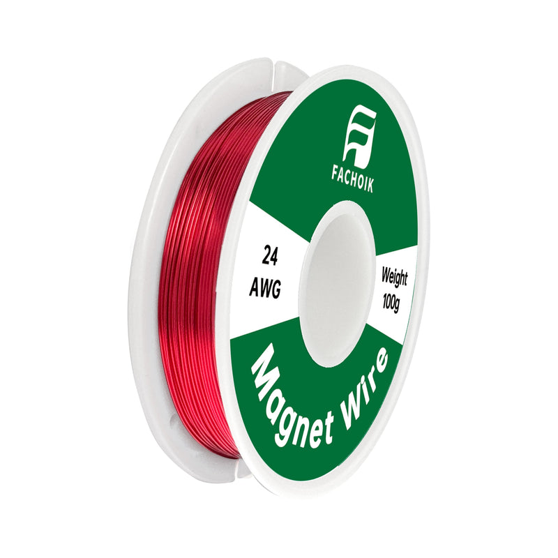 24 AWG-100g Magnet Wire - Enameled Wire - Enameled Magnet Winding Wire Used for Transformers Inductors (100g, 24AWG) 1