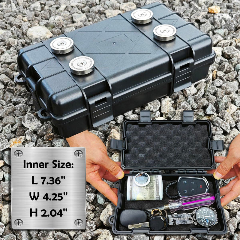 Upgrade Large 7.3''x4.2'' Magnetic Key Holder Under Trucks Car,Car Key Fob Holder,Heavy-Duty Magnetic Key Box Under Car,Hide a Key,Strong Magnetic Key Hider Outside for Hiding Keys【Splash Resistant】