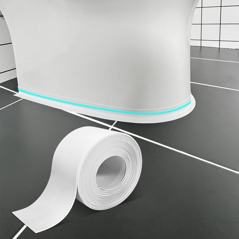 Caulk Tape, 1 Roll White Caulk Tape Waterproof Self Adhesive, Toilet Bathroom Caulking Tape for Kitchen, Countertop, Bathroom, Sink, Shower, Bathtub, Toilet Edge Protector Minimalism - NewNest Australia