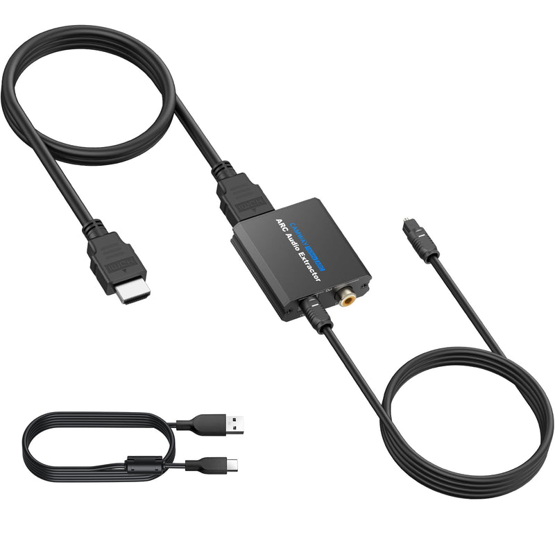 CAMWAY ARC Audio Extractor,ARC to Optical/Coaxial (Not for HDMI or eARC Interface),192 KHz Audio Adapter,ARC to Optical/Coaxial Audio Splitter for TV to AV Amplifier Audio Converter 5.7*4.8*1cm ARC to Optical/Coaxial Audio Splitter